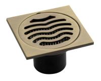 Трап под бронзу 100х100 выход 50мм верт., решетка, сухой затвор (нерж,/сталь) MAGNUS